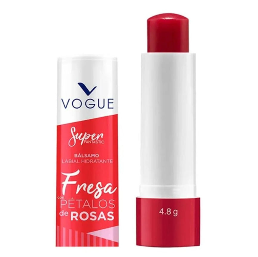 Balsamo Labial Fresa con Pétalos de Rosas Vogue