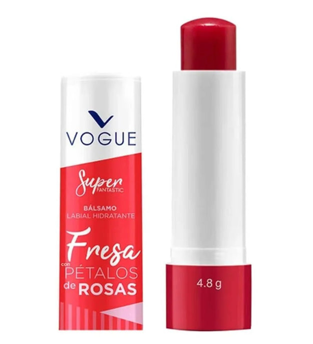 Balsamo Labial Fresa con Pétalos de Rosas Vogue
