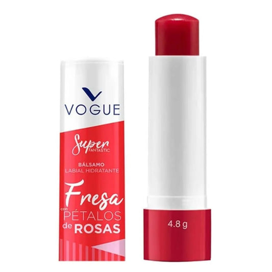 Balsamo Labial Fresa con Pétalos de Rosas Vogue