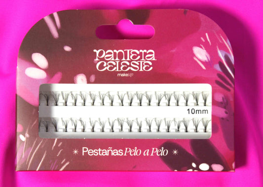 Pestañas Punto A Punto 10 mm Pantera Celeste