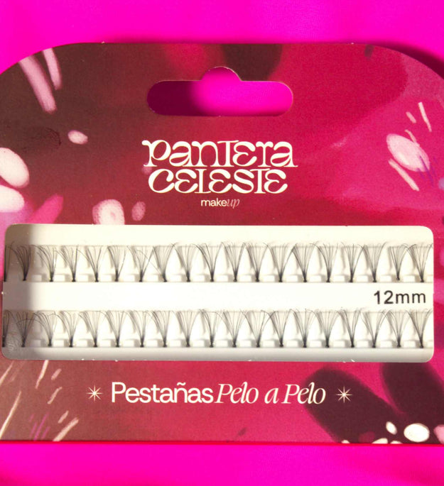 Pestañas Punto A Punto 12 mm Pantera Celeste