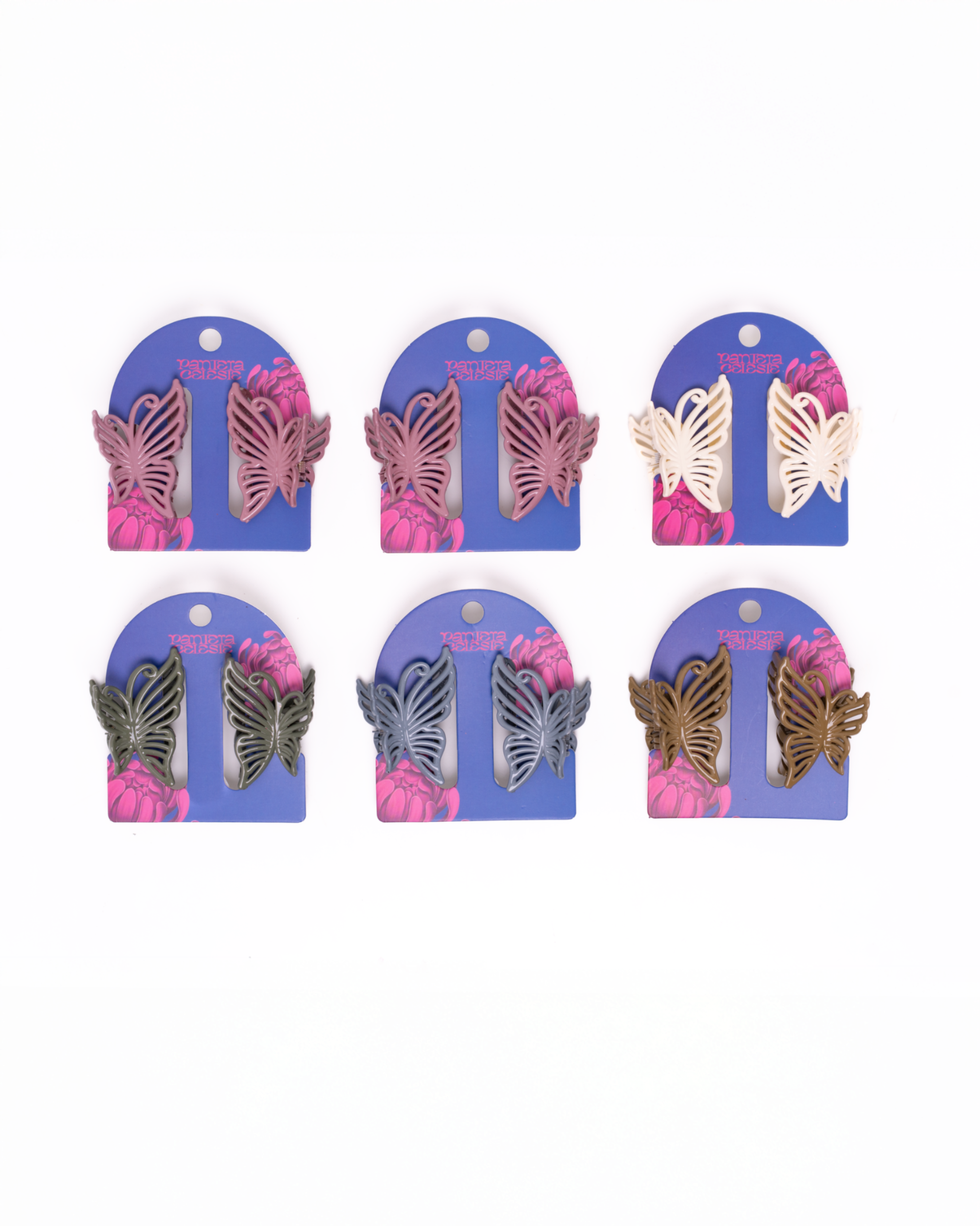 PC Set 2 Piezas Pinzas Para Pelo Tipo Mariposa