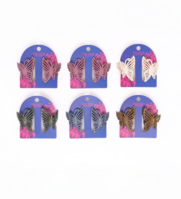 PC Set 2 Piezas Pinzas Para Pelo Tipo Mariposa