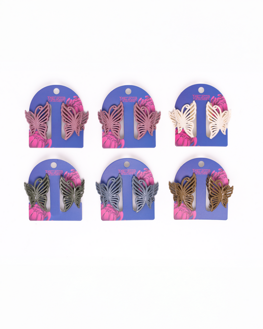 PC Set 2 Piezas Pinzas Para Pelo Tipo Mariposa