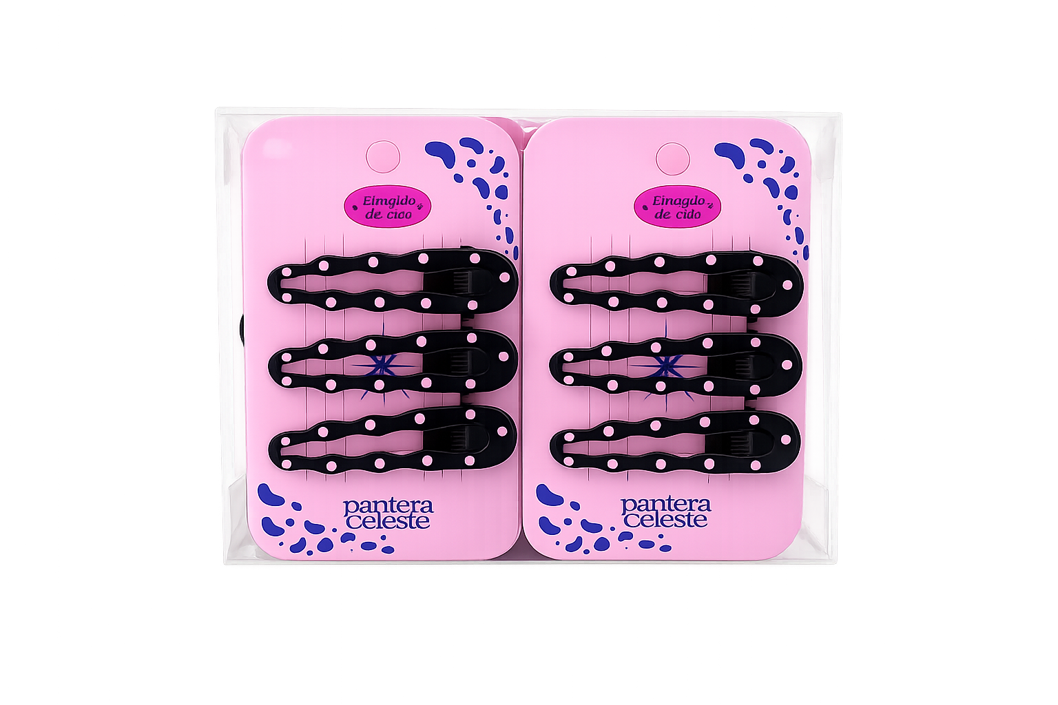 Pinzas Cucaracho Para Cabello Pantera Celeste