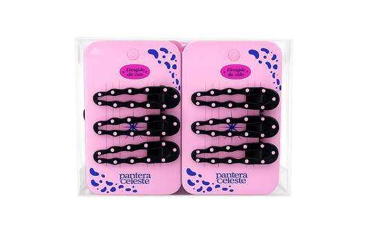 Pinzas Cucaracho Para Cabello Pantera Celeste