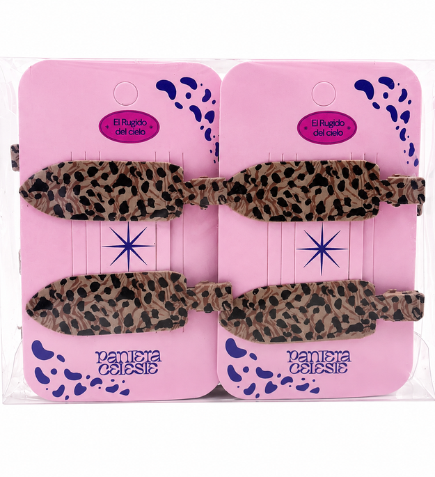 Pinzas Sujetadoras De Cabello Para Maquillaje Pantera Celeste