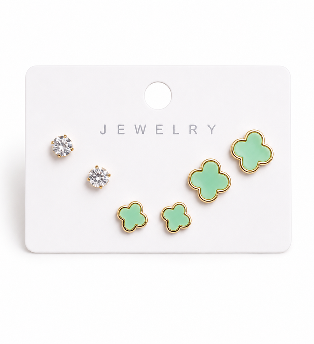 Set De Aretes De Fantasía X 3 Pares Cada P227 Importados