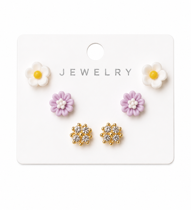 Set De Aretes De Fantasía X 3 Pares Cada P230 Importados