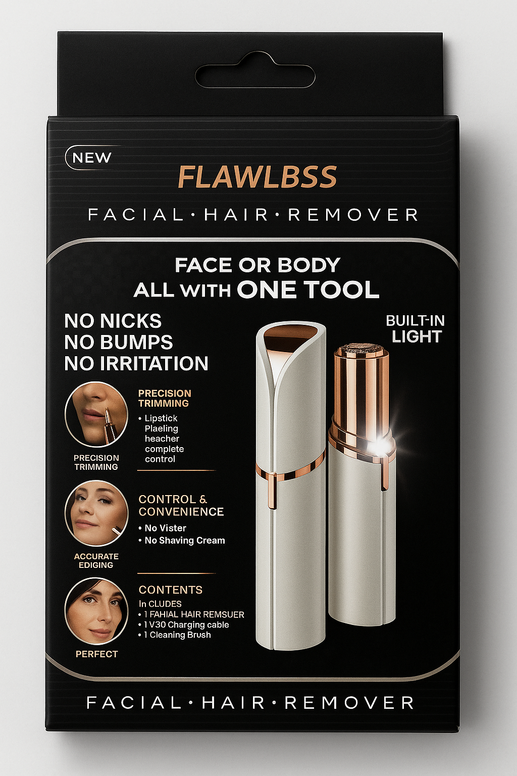 IMP Depiladora Facial Recortadora Inalámbrica Recargable