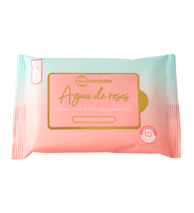 MIIS Toallitas Desmaquillantes X 10 Agua De Rosas
